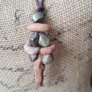 Pottery Stone Stacked Boho Ethnic Necklace